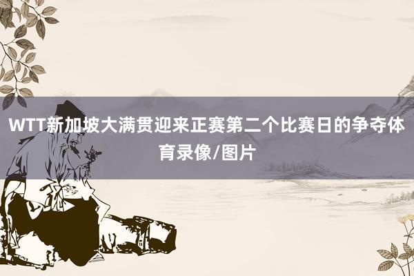 WTT新加坡大满贯迎来正赛第二个比赛日的争夺体育录像/图片